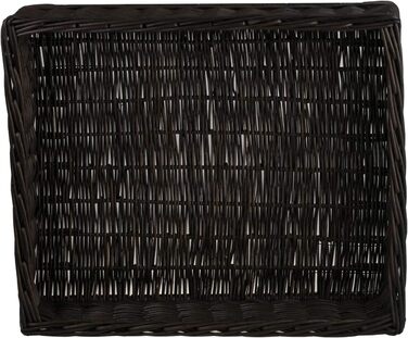 Корзина для собак і котів з плетеної лози, лежанка для тварин, 60x50x18 см, коричнева