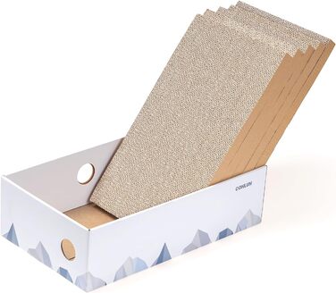 5-Piece Conlun Cat Scratch Box Set with Scratching Pad - Large, White