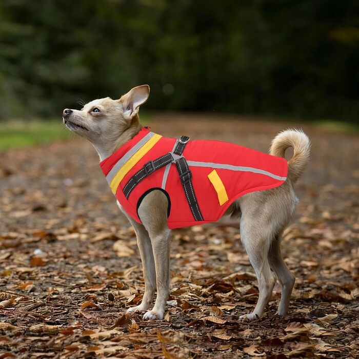 Теплий зимовий одяг для собак FeimaX: флісова куртка з блискавкою, для малих та середніх собак (червоний, 3XL)