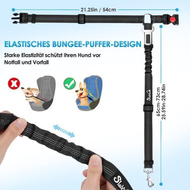 Ремінь безпеки для собак у машину SlowTon 2 шт. (Кріплення для підголівника + кліпса)