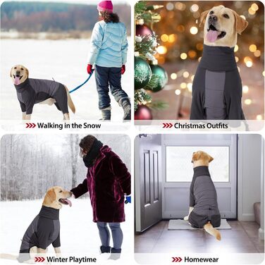 Теплий флісовий халат для собак з ніжками Heywean, для маленьких, середніх та великих собак, зимовий халат, тепла куртка для собак, одяг для собак (Сірий, XS)