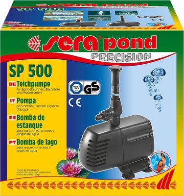 Прудова помпа sera pond SP 500, 750 л/год, 18 Вт, для фонтану, змінне водограю, монтаж на присосках
