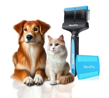 Професійна щітка для собак і котів з захисними нопочками - м'яко видаляє підшерсток, ковтуни та вузли - для догляду за довгошерстим хутром