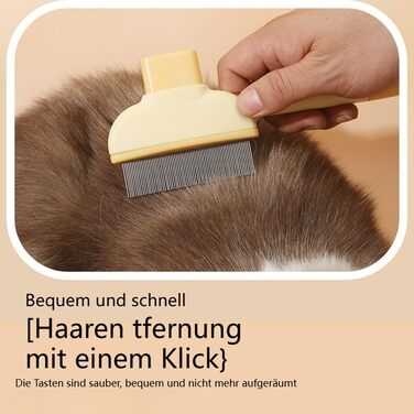 Щітка для вичісування шерсті FellwunderbüRste: самоочисна щітка для тварин з кнопкою зняття, для довгої та короткої шерсті (Класичний помаранчевий+зелений)