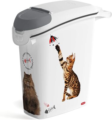 Контейнер для корму Curver 23 л (10 кг) для котів Petlife, пластиковий, з кришкою