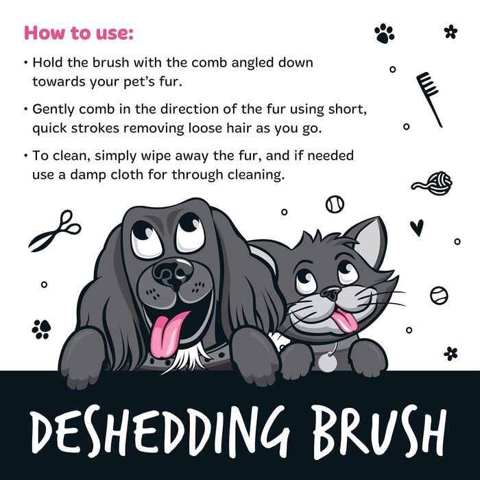 Щітка для грумінгу Bugalugs Enthaarungsbürste для собак, котів, коней – інструмент для догляду за тваринами, що делікатно та ефективно видаляє шерсть. Широкий плоский гребінь для догляду за шерстю собак, котів та коней (чорна).