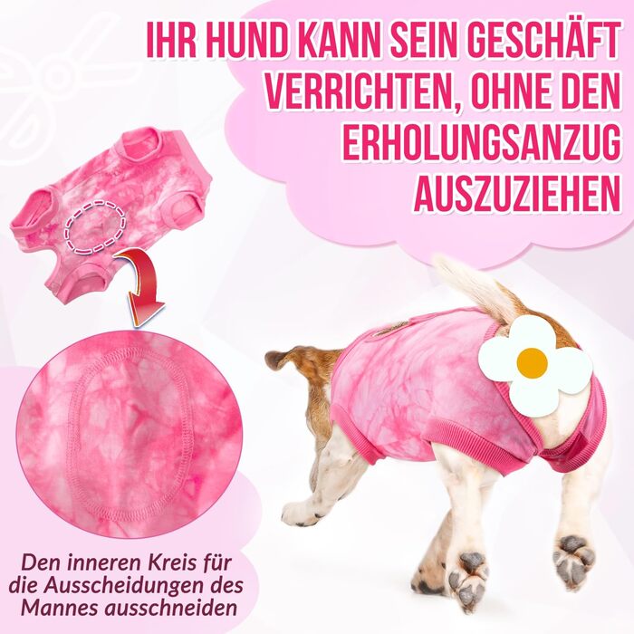 Комбінезон для собак після операції Eyein, рожевий, XL (55-63 см) - захисний одяг, альтернатива електронного нашийника