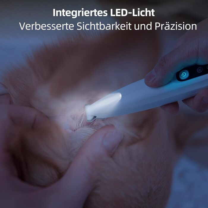 Триммер для собак ALL FOR PAWS з LED-підсвічуванням – 18 мм, тихий (35 дБ), вологостійкий (IPX4), USB, для стрижки лап, вух, обличчя та задньої частини тіла