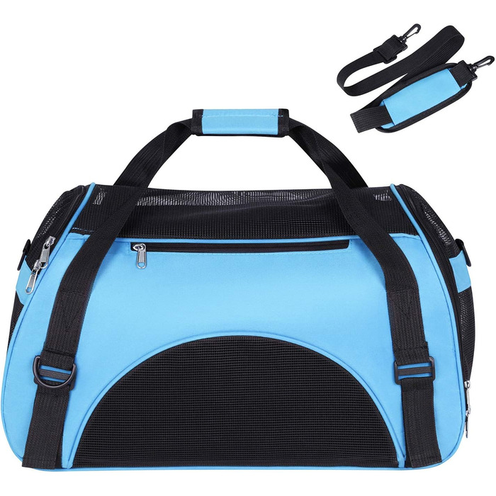 Транспортна сумка для котів та собак, складана, з регульованим плечовим ременем, для подорожей в автомобілі