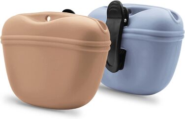 Силіконовий мішечок для корму для собак AUDWUD з кліпсою та магнітною застібкою, 2 шт. (Абрикос + блакитний льоду)