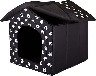 Будиночок для собак і котів HobbyDog XL чорний із лапками, знімний дах, для середніх порід, для дому, 60x55x60 см