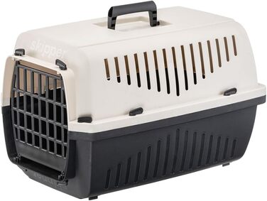 Переноска для котів та собак Ferplast SKIPPER 3, 62x41x38 см, пластик, з відкидним ручками (Бежевий)