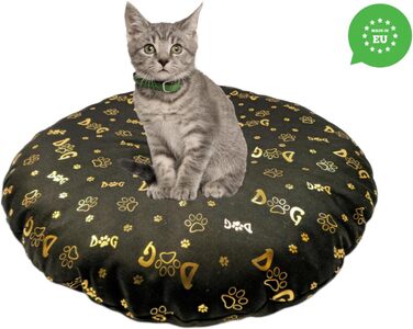 М'який лежак для собак та котів, круглий, діаметр 60 см, коричневий колір. Лежанка для собак, котяча лежанка, килимок для котів, матрац для собак або котів. Можливість прання. Ідеально підходить для переносних кліток або лежанок. Діаметр 60 см (⌀ 50 см, т