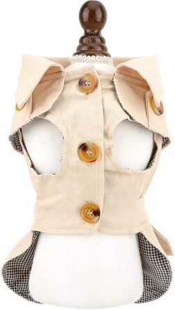 Тренч для собак PAIDEFUL, вітрова куртка-вестерн для дівчаток та хлопчиків, з поясом, для осені та зими, розмір S, колір хакі