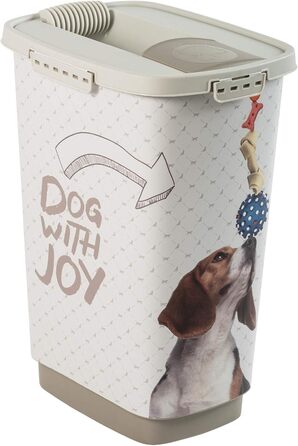 Контейнер для корму Rotho MyPet Cody 25 л з кришкою і дозатором, пластик BPA-free, антрацит/білий, для собак