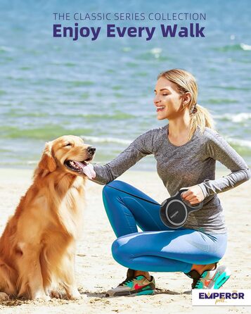Рулетка для собак EmperorPets, 5 м, міцний нейлон, без заплутування, зелена, з ергономічною ручкою