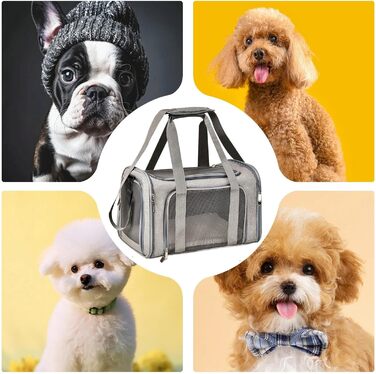 Траспортер для котів та маленьких собак, складаний, для подорожей, сірий