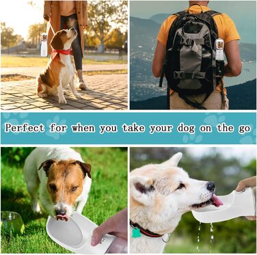 Водяна пляшка для собак на ходу, 600мл + 100мл корму, 5 шт. | Переносна пляшка для собак, поїлка для собак у подорожах