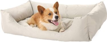 Водонепроникне собаче ліжко M&Catree, прямокутне, м'яке, для собак та котів - L: 60x80x24 см, Бежевий