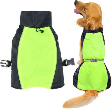 Водонепроникний дощовик для собак середніх та великих порід Zunea, відбиваючий, легкий, вітронепроникний, з сіткою всередині, захист від дощу, для прогулянок на відкритому повітрі, зелений, 3XL