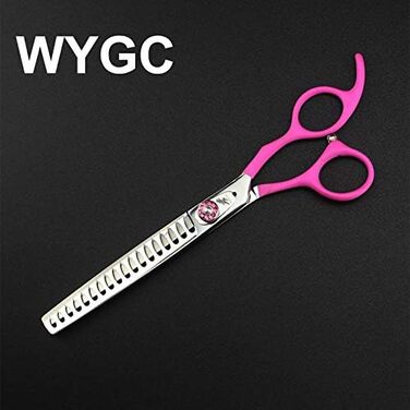 Професійна шерсть для собак WYGC PETS Profi Premium: 440C нержавіюча сталь, гостра та міцна, комплект для стрижки, розрідження, пряма та вигнута, з гребінцем для догляду та видалення відмерлої шерсті, 7,0 дюймів (набір великих зубів)