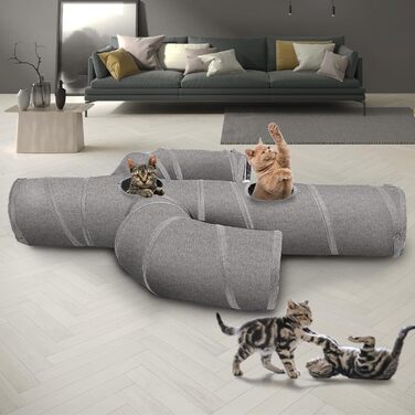 Котячий тунель Ownpets у формі кактуса, міцний складний тунель з оксфордської тканини для котів, інтерактивний ігровий тунель з іграшкою-вудкою, для дому