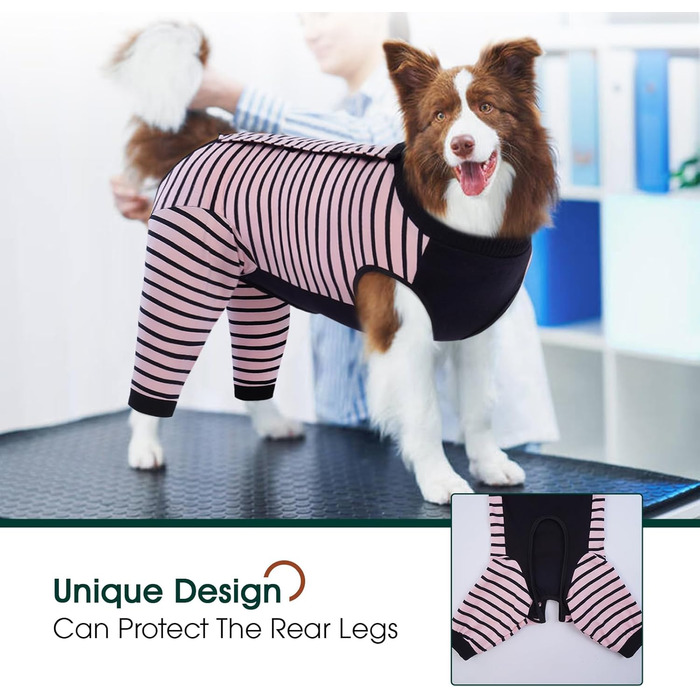 Комбінезон для собак Kuoser після операції на задніх лапах, чорний, розмір L (M(спинка:34см), Рожевий)