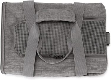 Транспортна переноска для тварин, складна сумка-переноска для котів та собак, з двома отворами для рук, дихаюча переноска для маленьких собак, зручна переноска (Сірий)