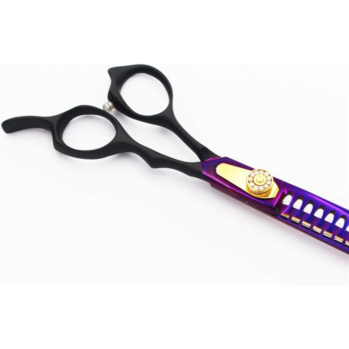 Ножиці для грумінгу собак GUALA 7 дюймів, вигнуті, для розрідження шерсті, з чохлом