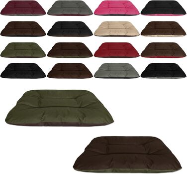 Кругле/овальне лежанка для собак BedDog® REX, L, Бордо-сірий, 120x100x14 см, з можливістю перевертання, велика, для дому та вулиці, з м'яким наповнювачем