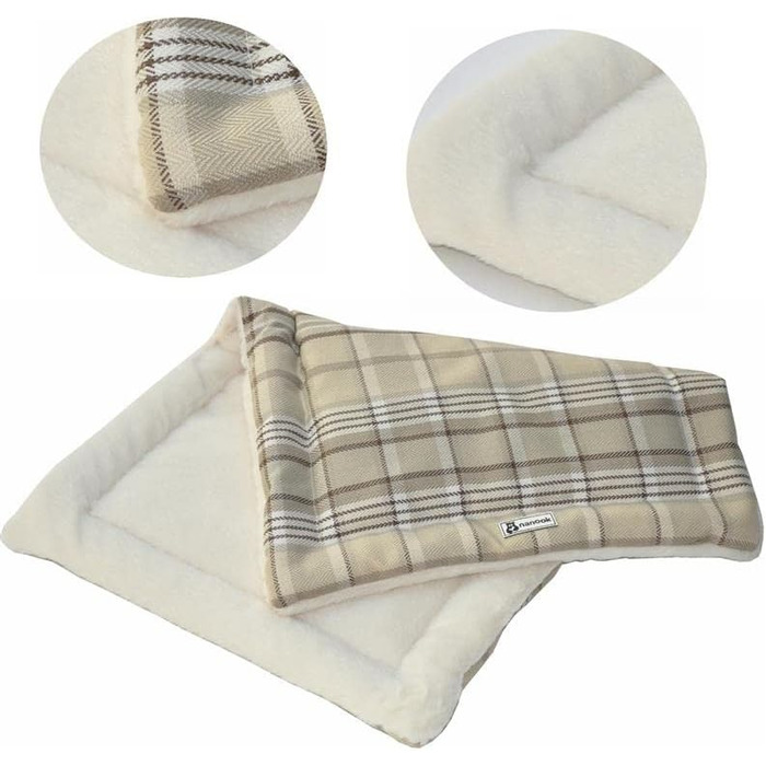 М'яка тепла ковдра для собак та котів Nanook XL, 70x45 см, бежева, washable