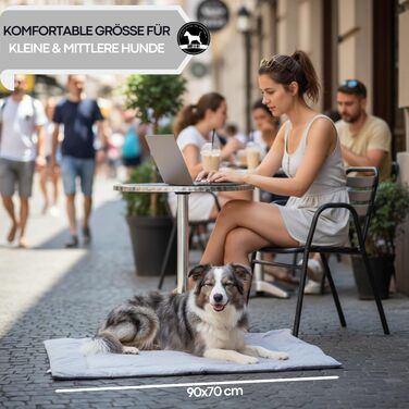 Складаний килимок для собак Abby&Ivy 90x70 см — портативна підстилка та лежанка для подорожей, авто, кемпінгу та офісу, водонепроникна та легка в догляді, для малих та середніх порід