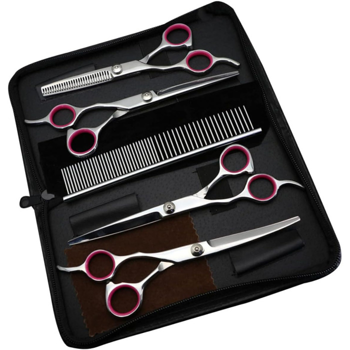 Набір професійних ножиць для грумінгу тварин Angoily: ножиці для собак та котів, ножиці для стрижки, ножиці для догляду за шерстю, гребінець