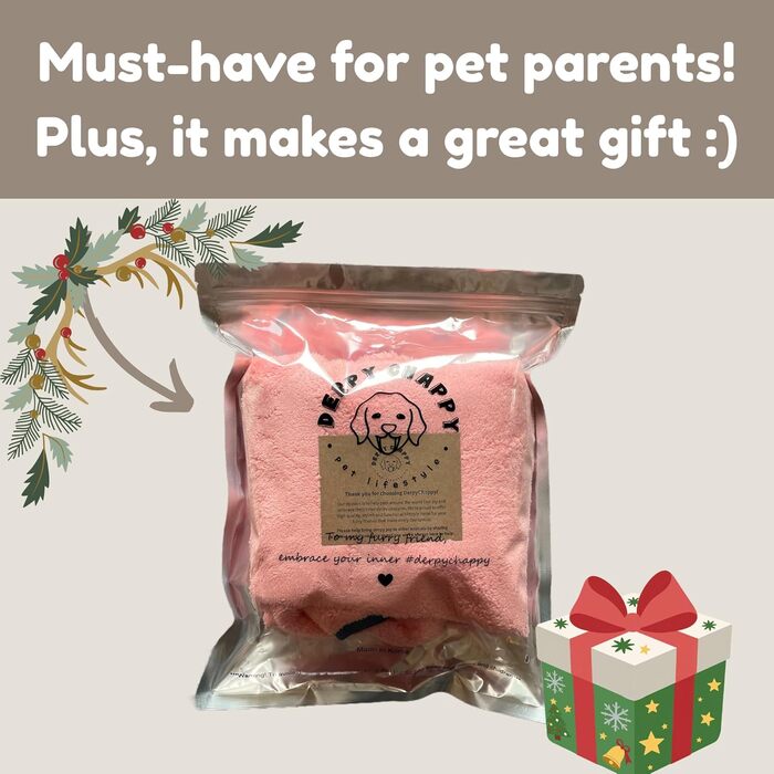 Преміум рушник для собак DERPYCHAPPY: миючий халат, рушник для сушіння, мікрофібра, Корея, для котів та цуценят, розмір M