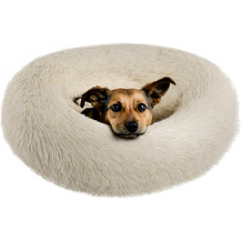 Кругле ліжко для собак, м'яке гніздо-лежанка для тварин, діаметр 60 см