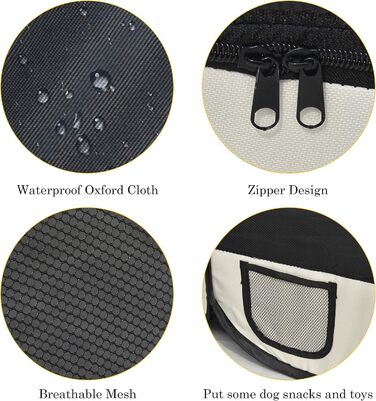 Клітка-забіг для цуценят MC Star Oxford, 8 елементів, 125x125x64 см, чорна