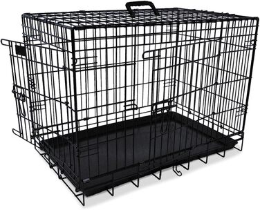 Складаний металевий транспортний бокс для собак Nobby 78x48x54 см, чорний