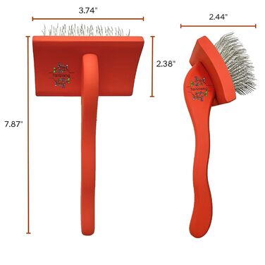 Професійна щітка для грумінгу, велика для вичісування Goldendoodle, Labradoodle, пуделів – довгі сталеві шпильки для густого хутра, червона – [TaiQiang]