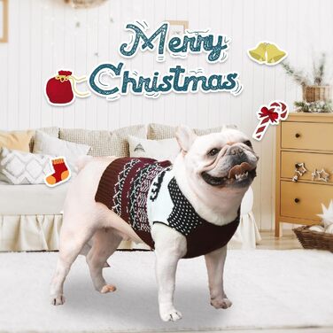 Пуловер для собак ABRRLO з бавовни, теплий зимовий костюм для святкування Нового року (L, костюм оленя)