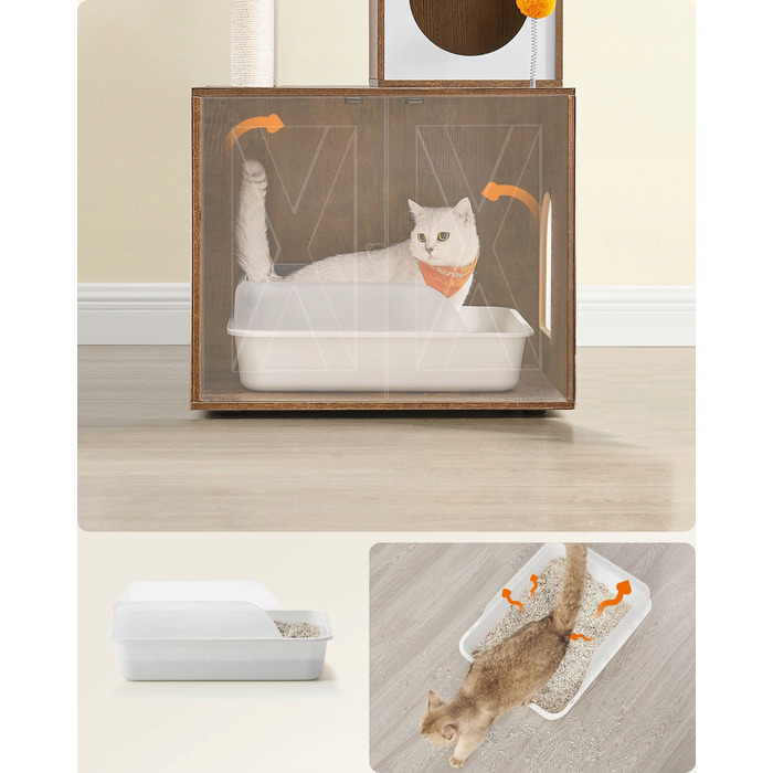 Високий когтеточка-комплекс Feandrea (161-220 см) з ліжком та стовпчиком для дряпання