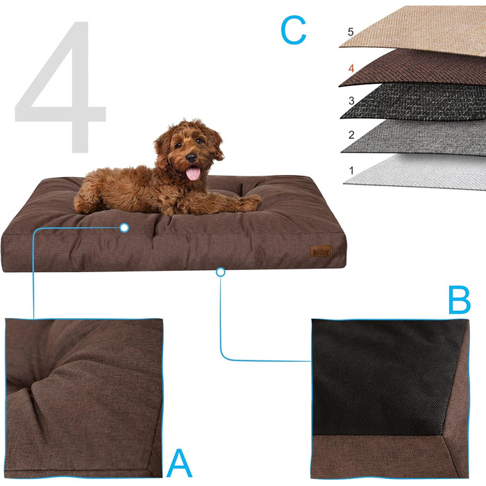 Ліжко для собак, прямокутне, м'яка лежанка для собак, диванчик для собак, для маленьких собак, подушка, кошик, аксесуари для домашніх тварин, лежанка для собак, 75 x 50 см, коричневий