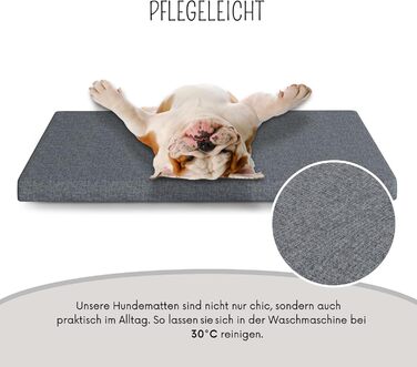 Килимок для собак Leo 60x100 см, кошик для собак з знімним поліестерним покриттям, м'який наповнювач, миється, 100x60x5 см, килимок для собак, лежанка для собак, ліжко для цуценят, антрацит