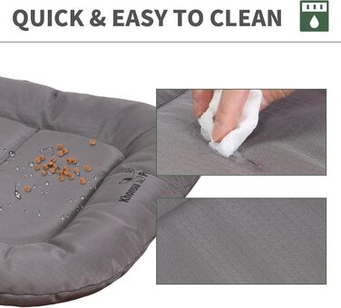 Міцний килимок для собак Khonsu з валиком для шиї, водонепроникний, для великих собак до 27 кг, сірий (35'x21'x3')