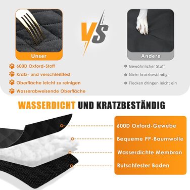 Килимок для собак у машину Caliyo, захист заднього сидіння, водовідштовхувальний, антикіготок, універсальний (Чорний)