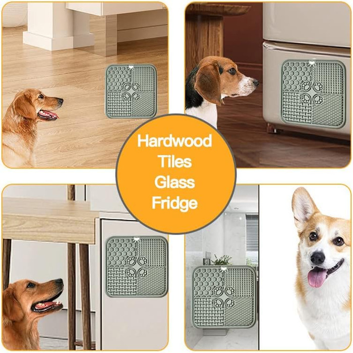 Килимок для повільного годування собак та котів, силіконовий, сірий - Slow Feeder для тварин