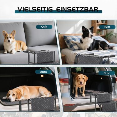 Східці для собак OUUTMEE: 4 сходинки, складані, з антиковзким покриттям, для маленьких та великих собак до 80 кг, для авто та SUV