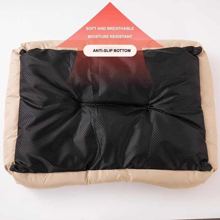 Водонепроникне лежанка для собак M&Catree, прямокутна, миється, м'яка, для собак та котів - L: 50 x 60 x 7 см (S: 30x40x5 см, золото)