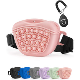 Сумка для ласощів для собак Gobeigo з клікером для дресирування, магнітною застібкою, рожевого кольору