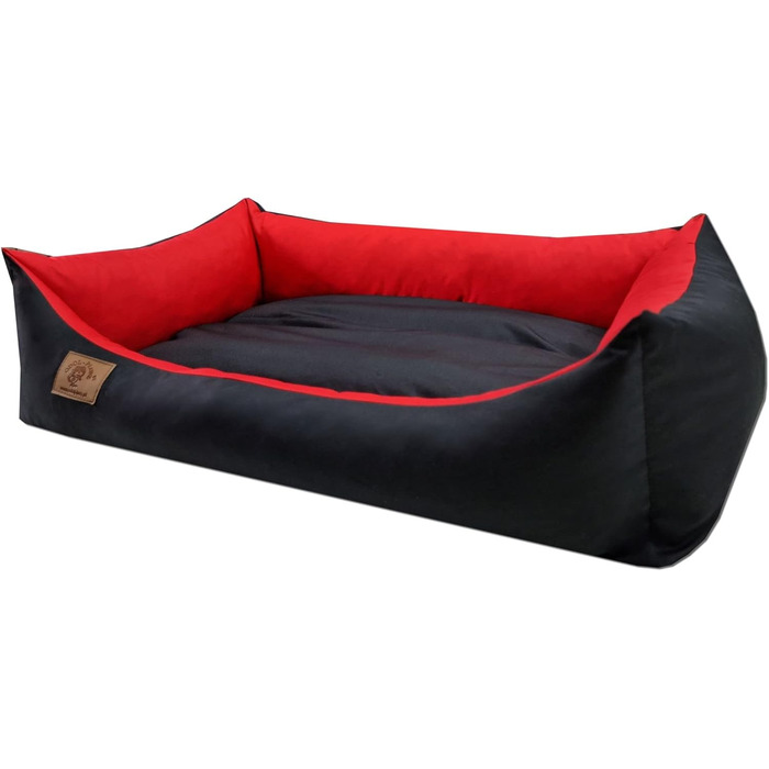 Крісло-лежанка для собак та котів Odol-Plu, 90x60 см, вологостійке, чорно-червоне
