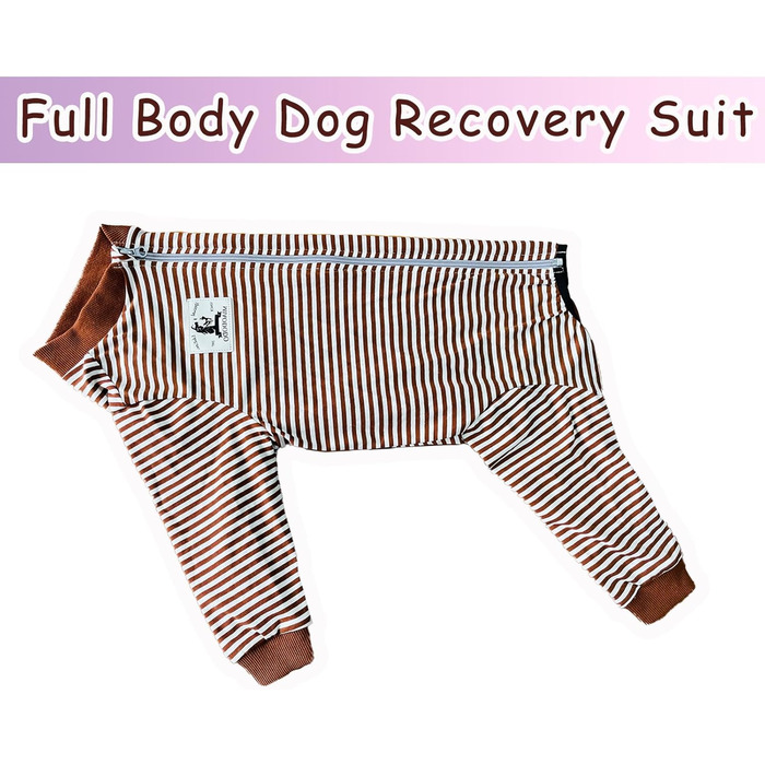 Тіло для собак після операції: захист від лизання, альтернатива нашийнику, з блискавкою, 3XL, колір кава